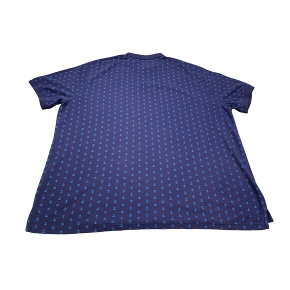 Saddlebred Mens XL Navy Polo Shirt With Blue Anchor Design - Picture 2 of 7